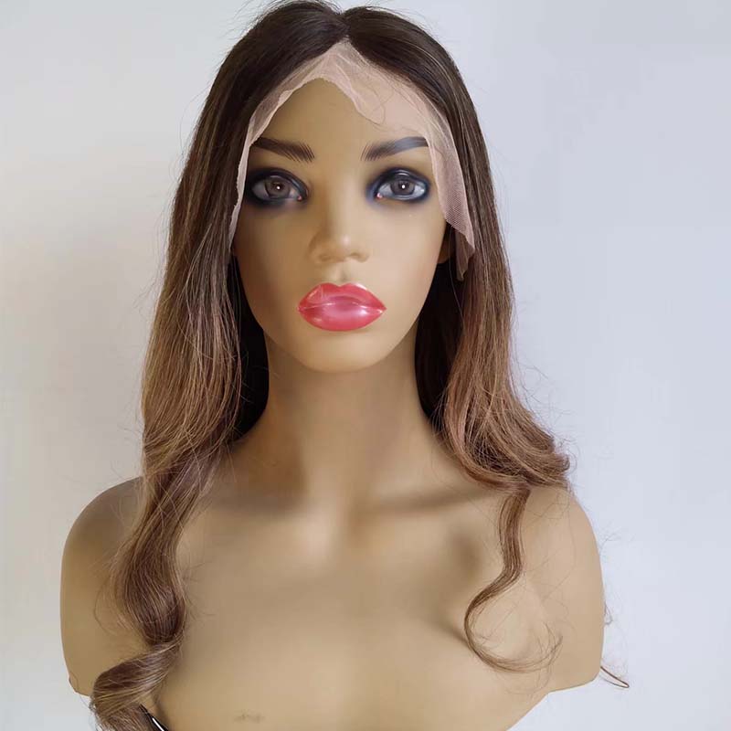 Ombre Highlight Lace Front Wig Human Hair Body Wave 20inch