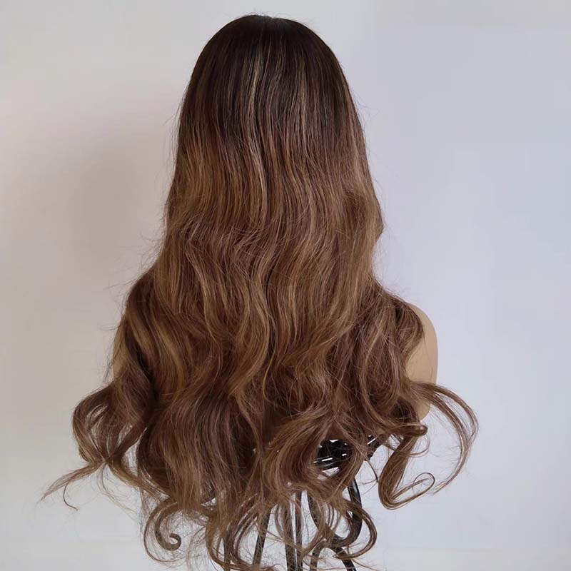 Ombre Highlight Lace Front Wig Human Hair Body Wave