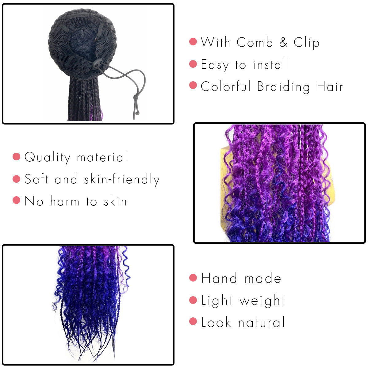 Ombre Braided Ponytail Drawstring Box curly Braid Ponytail Extension VAVANGA