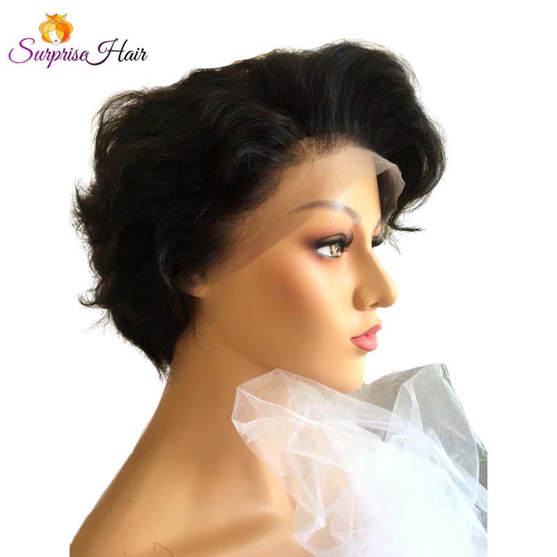 black curl lace pixie cut wig virgin hair