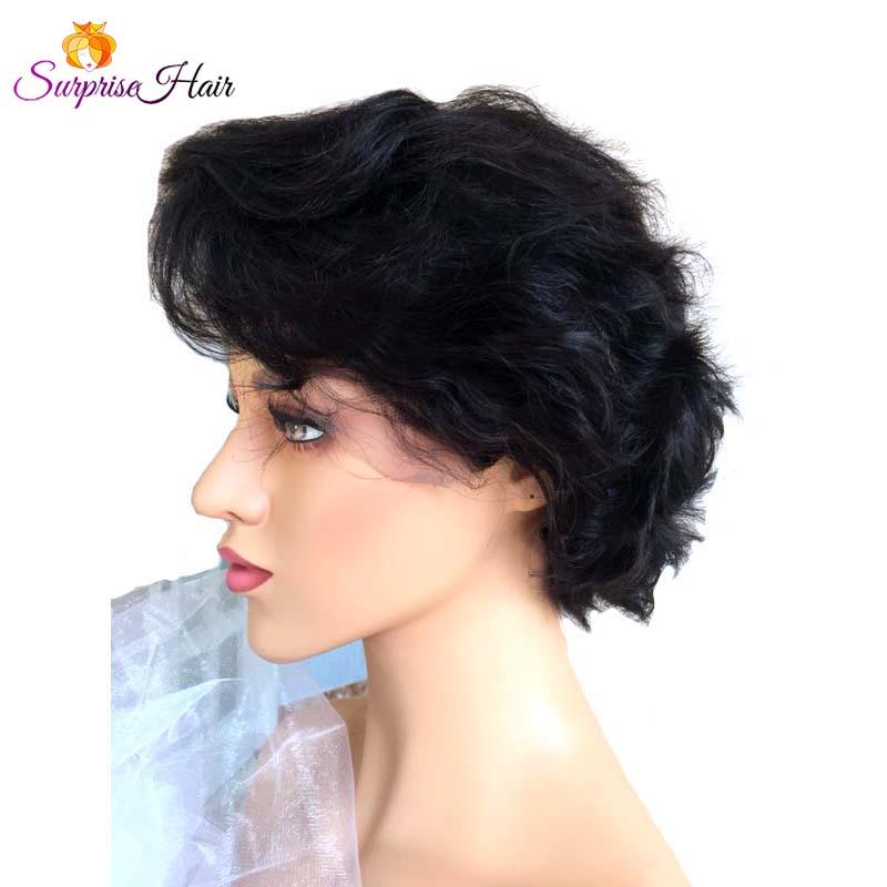 short human hair pixie cut wig curly