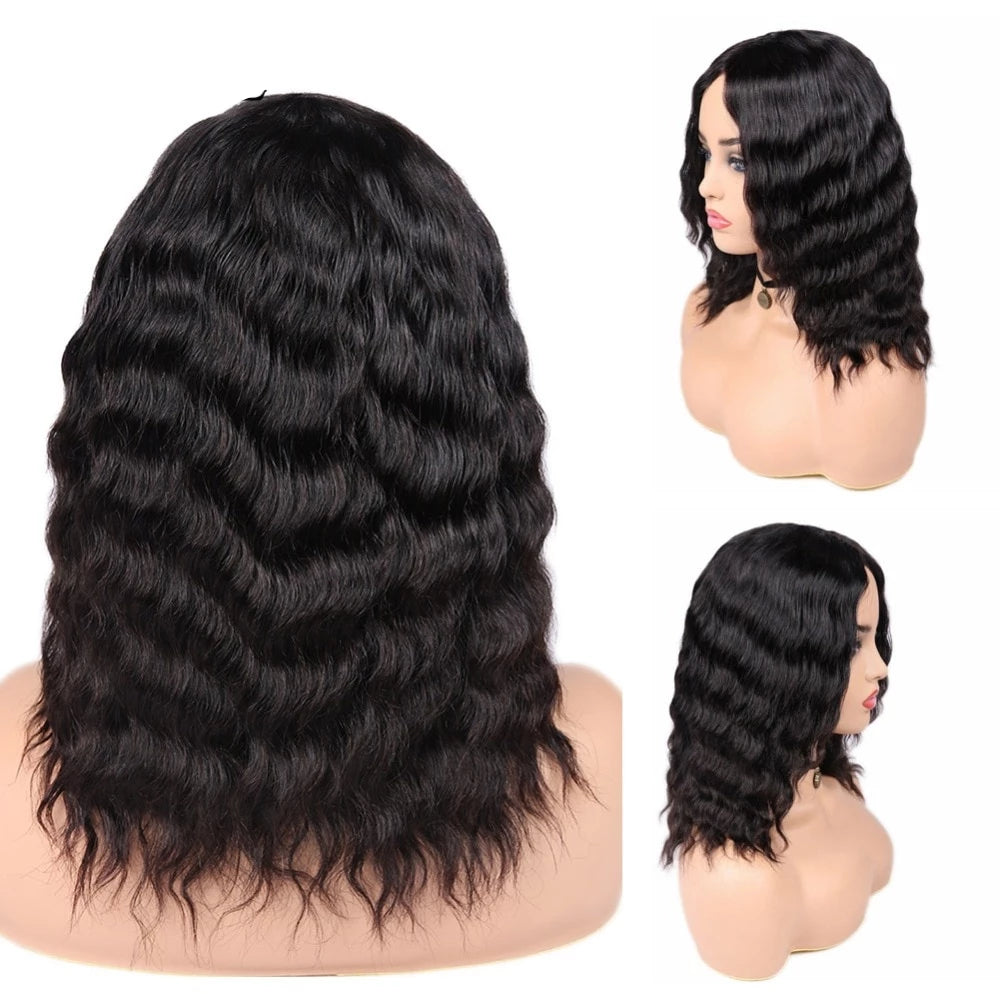 loose deep wave bob wig for african american