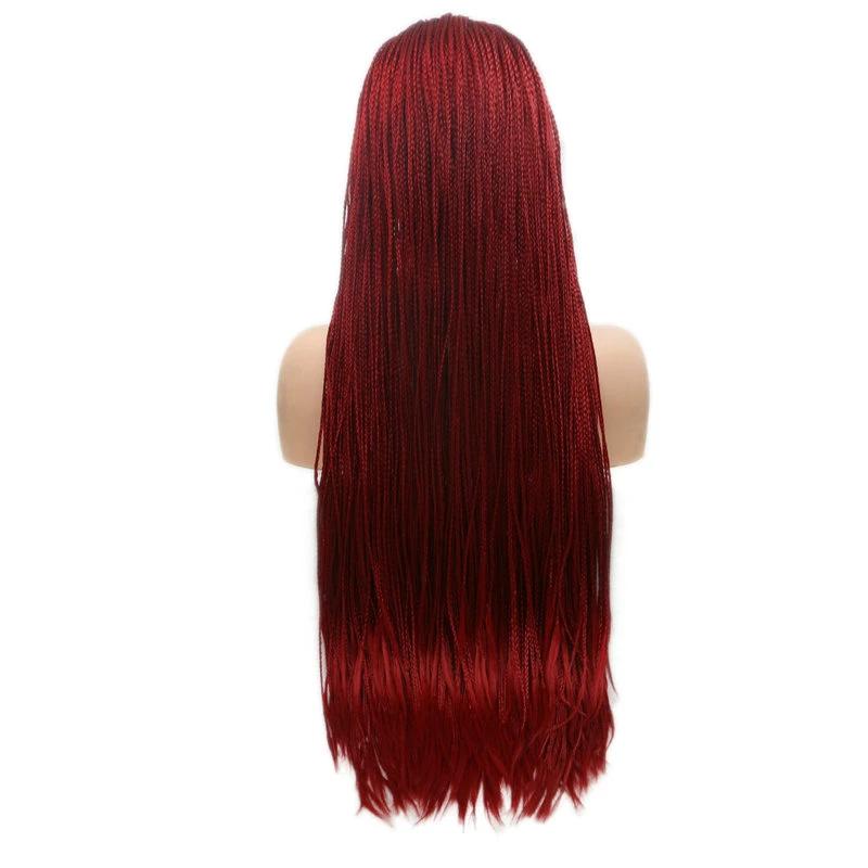 24inch red box braided wig for black women