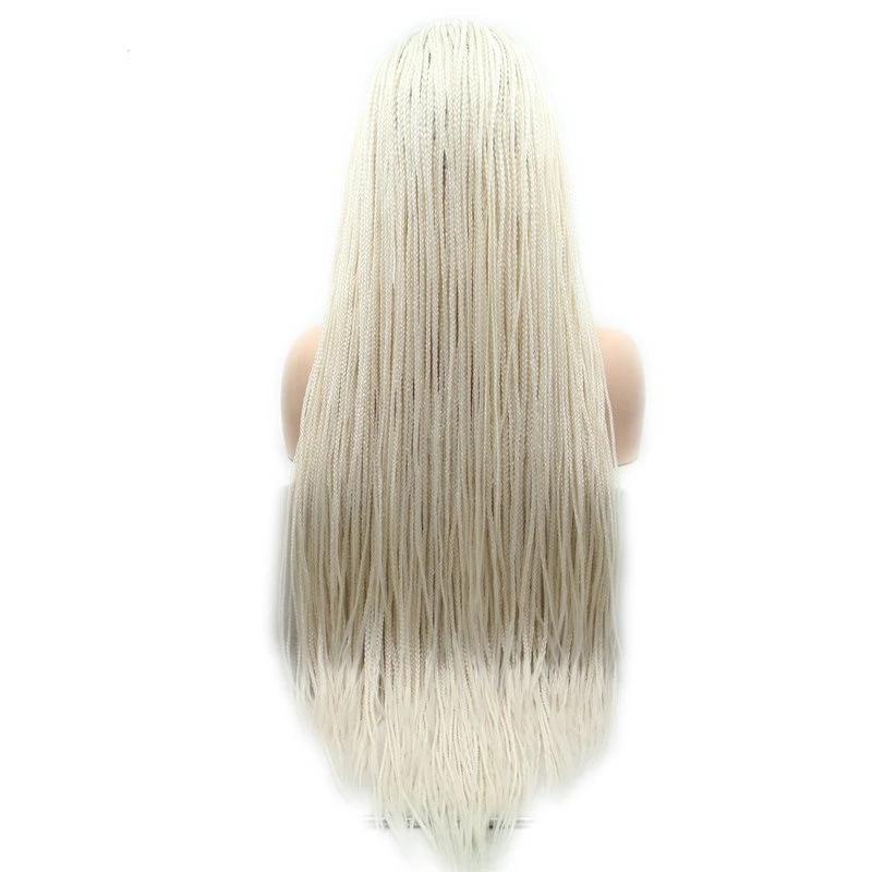 white box braids lace wig for black women