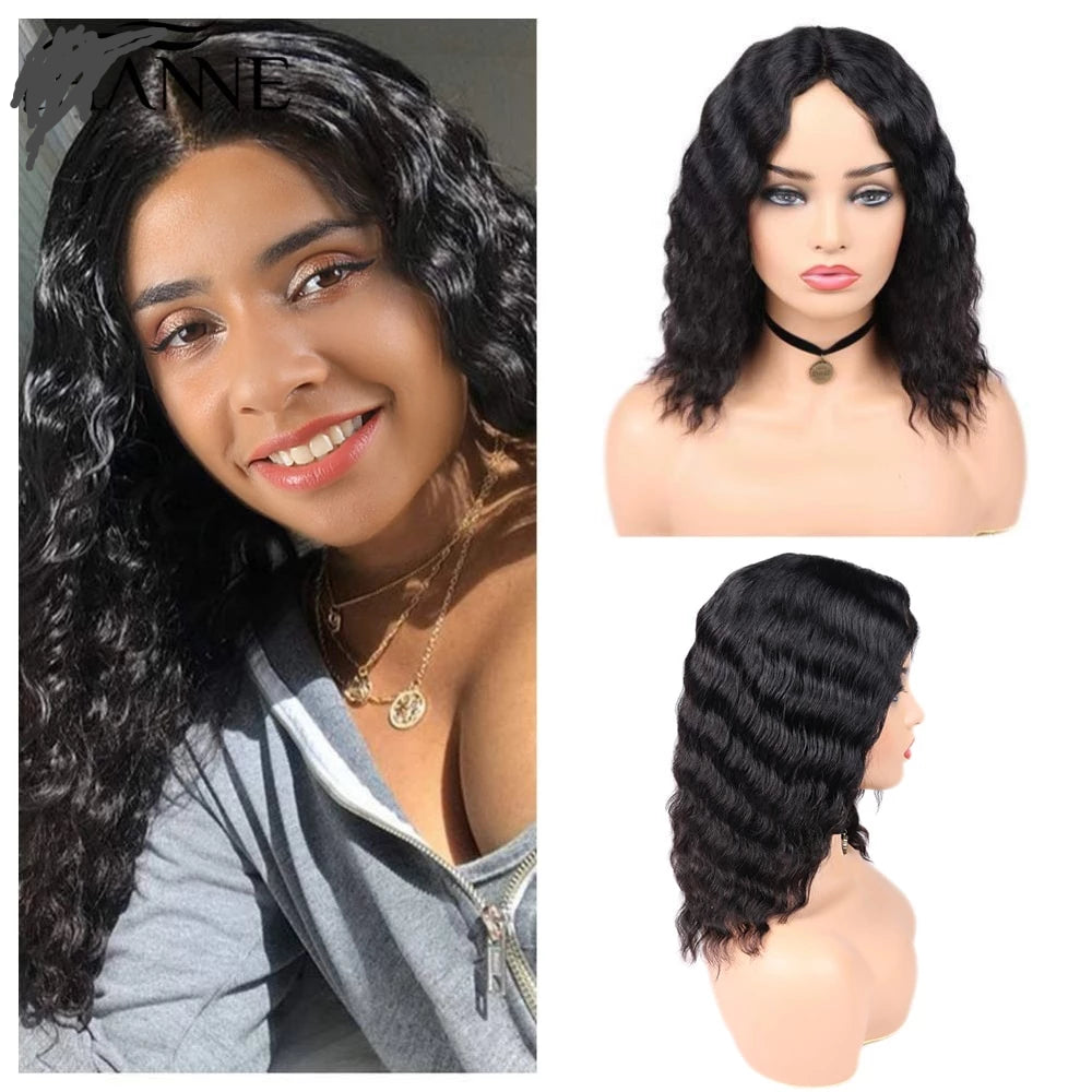 loose deep wave wig 12 inch
