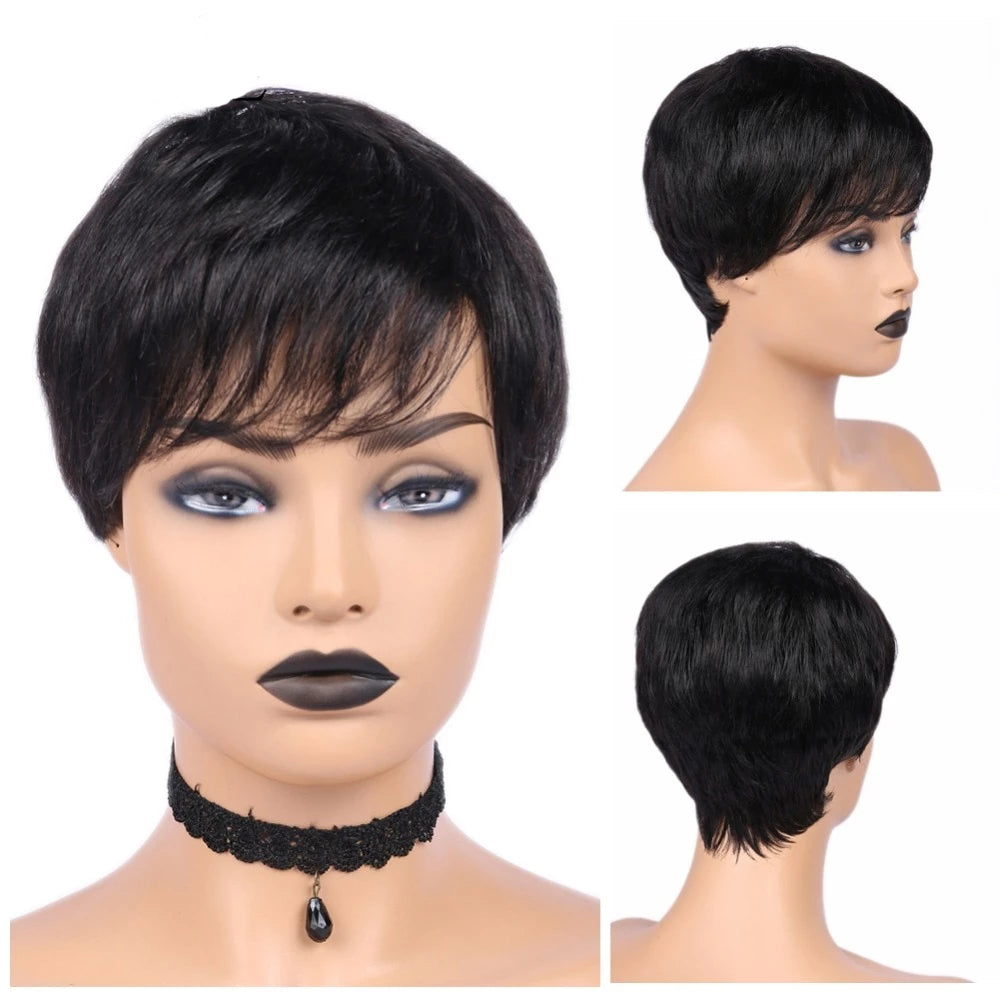 short human hair wig for african american