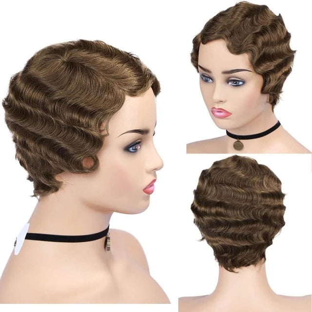 short pixie cut wig human hair for black women