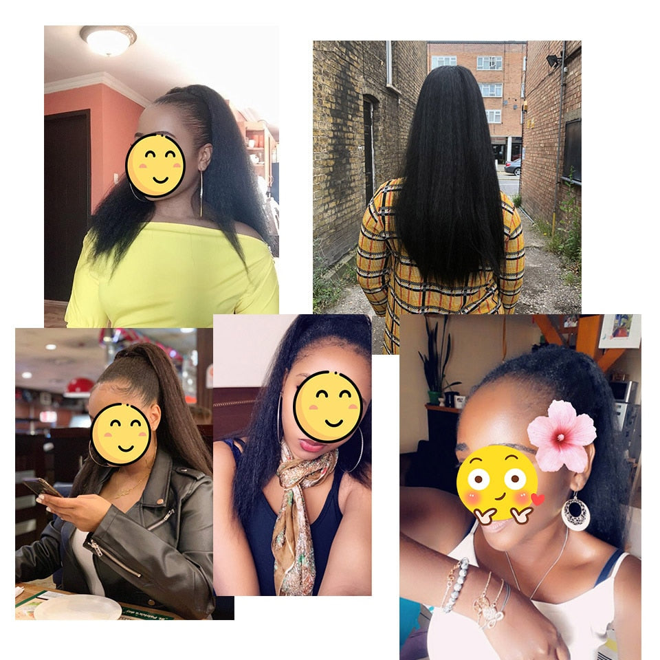 long synthetic yaki ponytail for women
