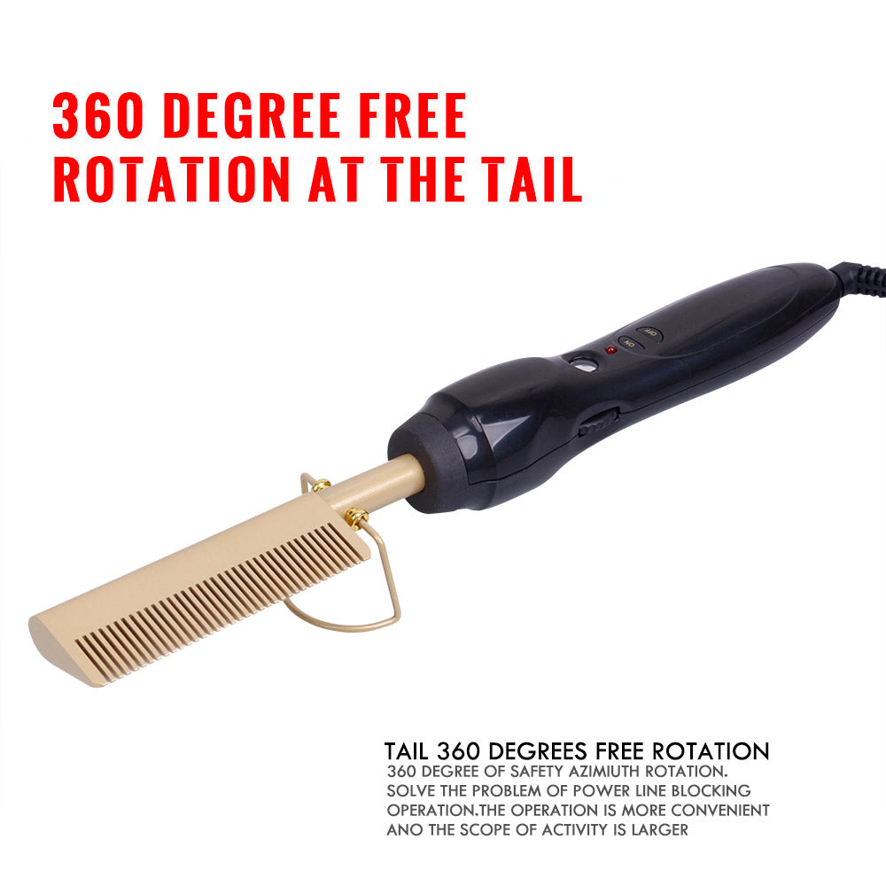 Golden Electric hair Comb for black women