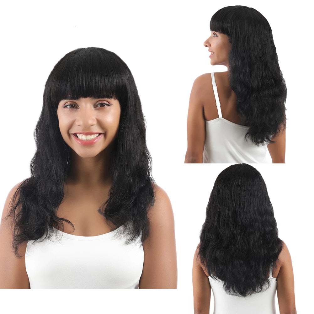 Body Wave Human Hair Wigs With Bangs