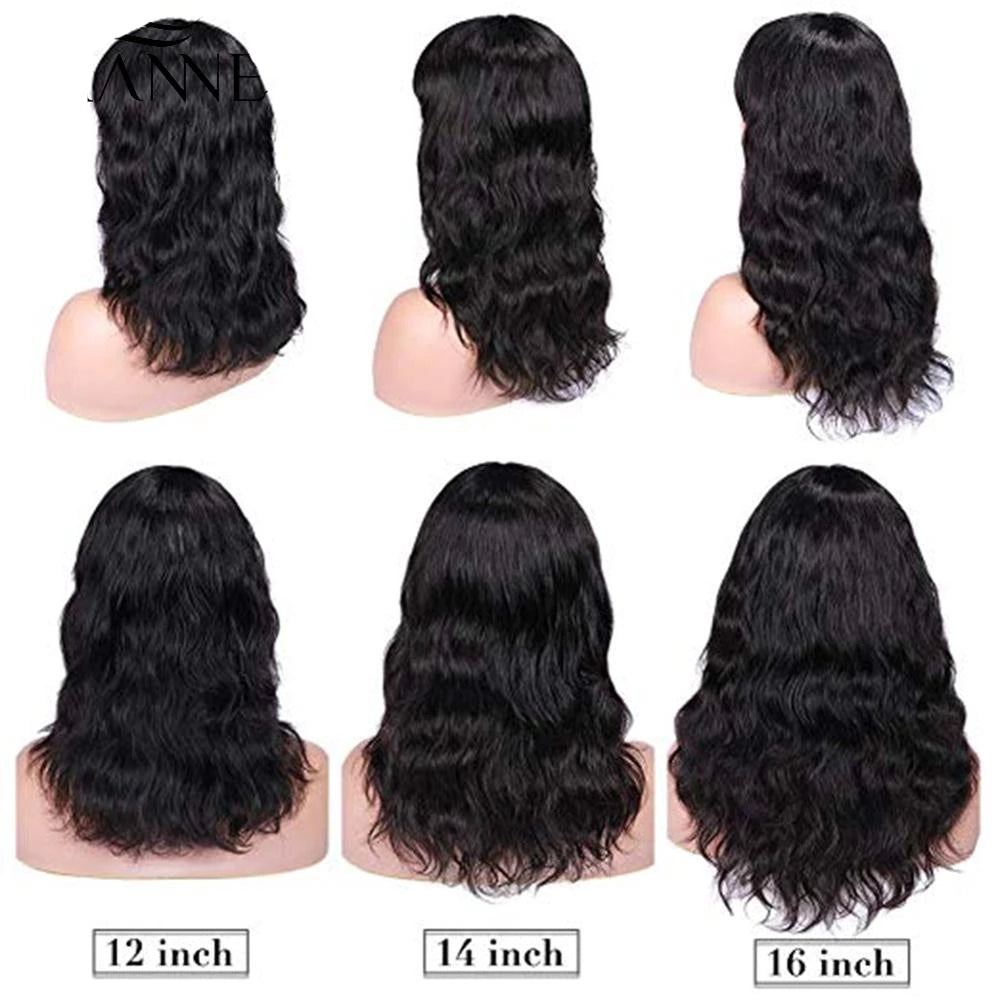short human hair wig wave with bangs