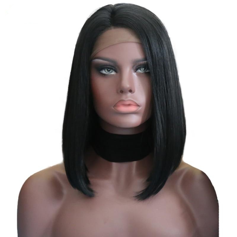 Black Short Bob Lace frontal synthetic Wig For Black Women