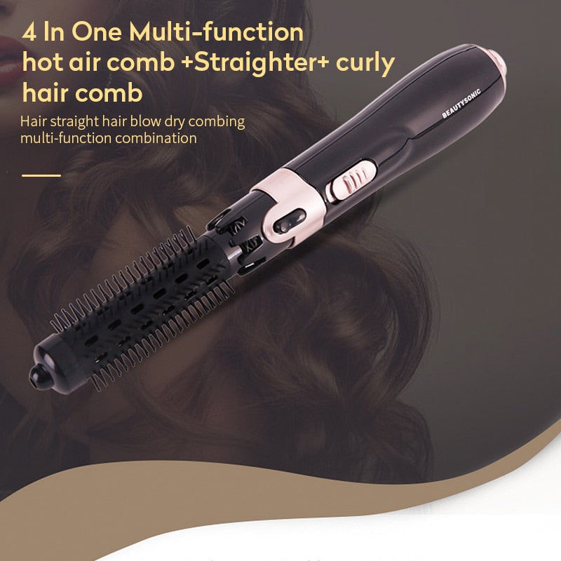 4 in 1 Hair Dryer Brush Electric Hair Straightener Curler Brush Surprisehair