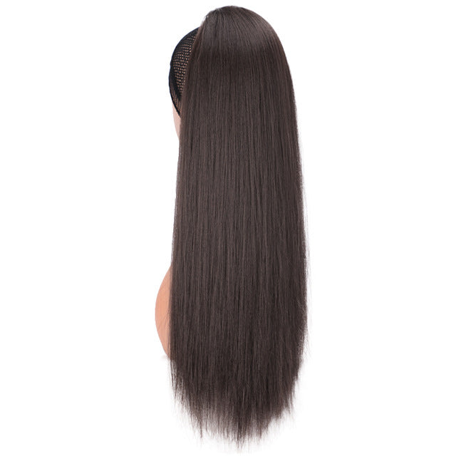 brown synthetic yaki ponytail for women