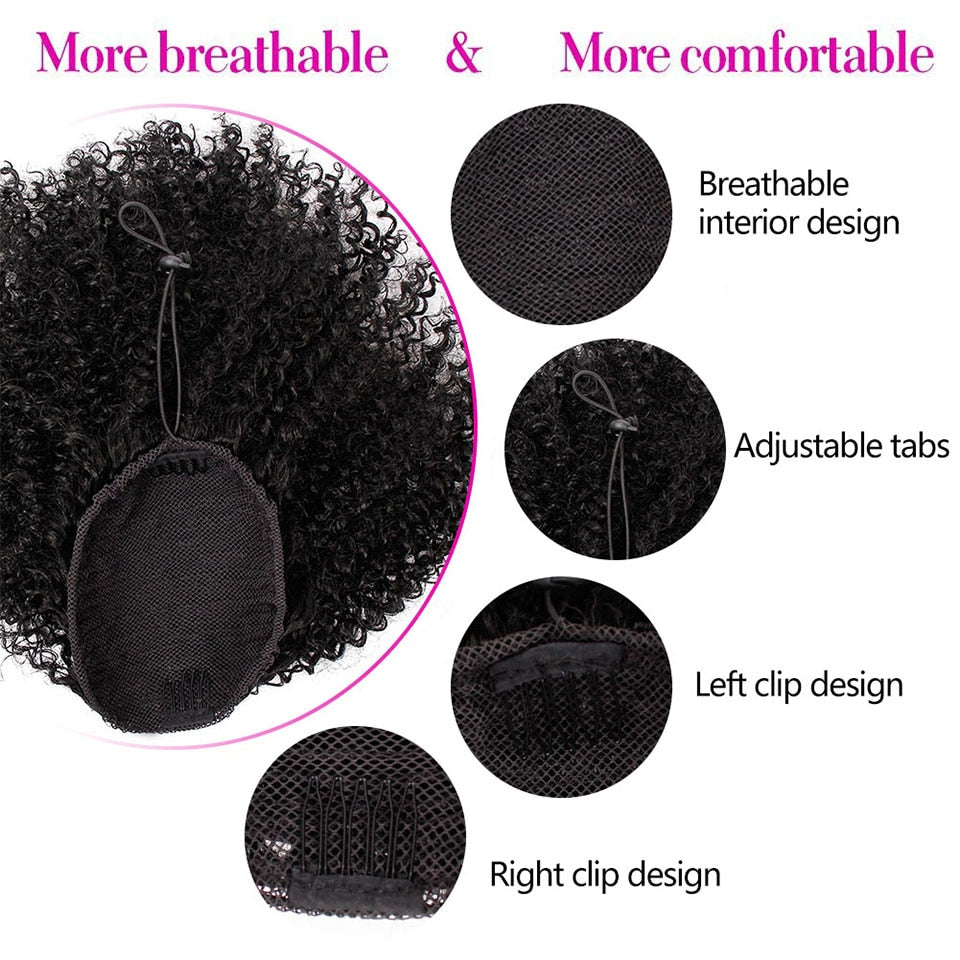 Surprisehair Short Synthetic kinky curly drawstring ponytail for Black Women