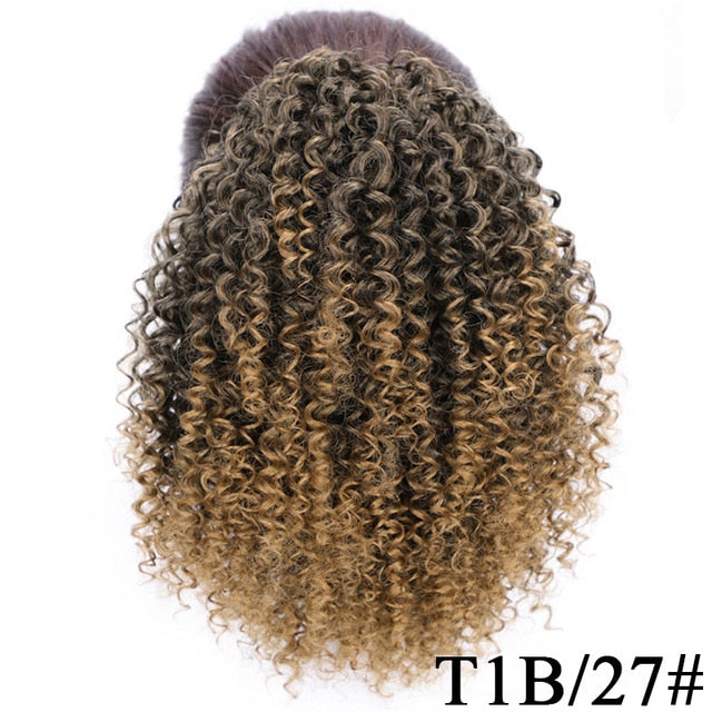 Surprisehair Short Synthetic kinky curly drawstring ponytail for Black Women