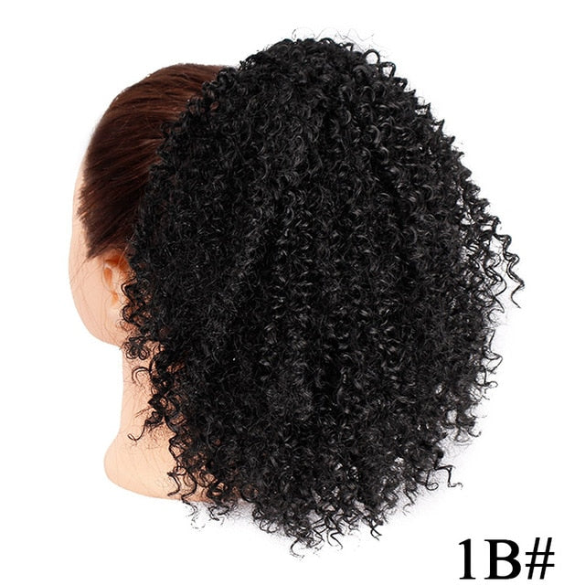 Surprisehair Short Synthetic kinky curly drawstring ponytail for Black Women