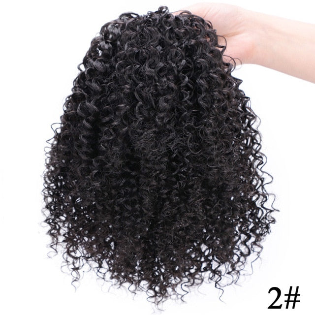 Surprisehair Short Synthetic kinky curly drawstring ponytail for Black Women