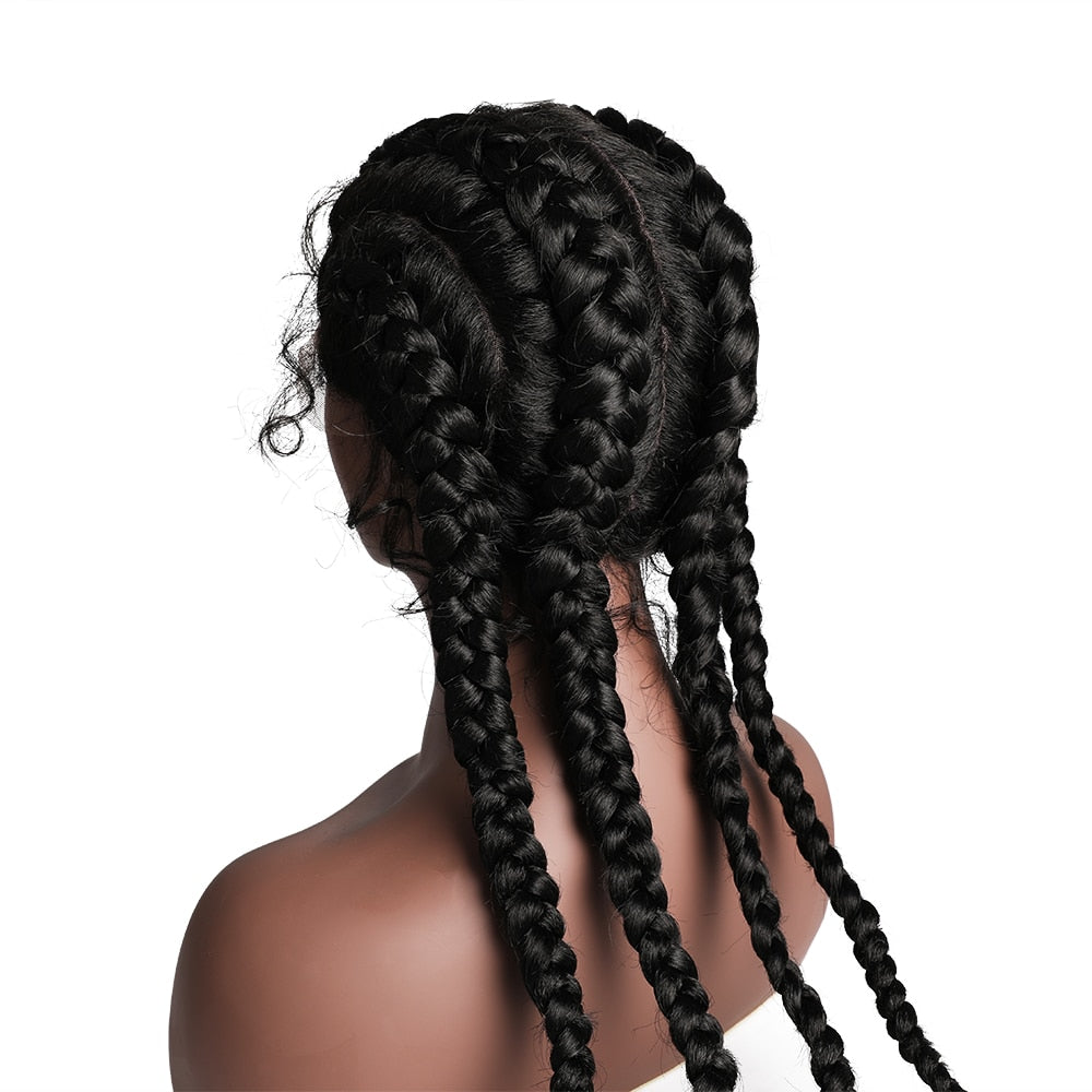 Pre Braided Wig 2 Cornrows for african american