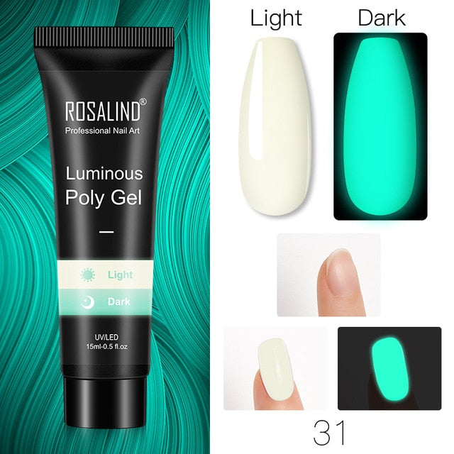 15ml Polygel Glitter Builder Gel All For Manicure Nails Art Design Luminous Poly Gel Nail Extension
