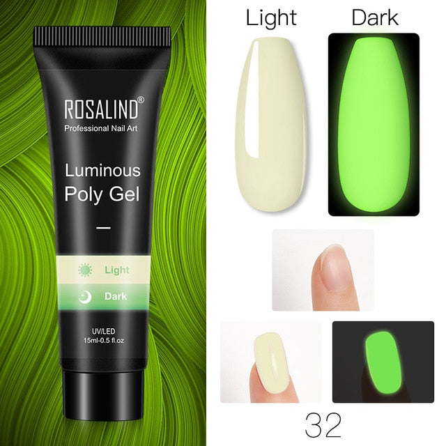 15ml Polygel Glitter Builder Gel All For Manicure Nails Art Design Luminous Poly Gel Nail Extension