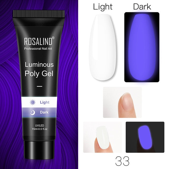 15ml Polygel Glitter Builder Gel All For Manicure Nails Art Design Luminous Poly Gel Nail Extension