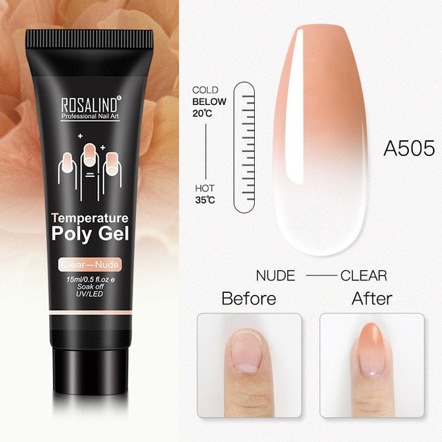 15ml Polygel Glitter Builder Gel All For Manicure Nails Art Design Luminous Poly Gel Nail Extension