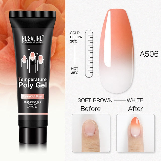 15ml Polygel Glitter Builder Gel All For Manicure Nails Art Design Luminous Poly Gel Nail Extension
