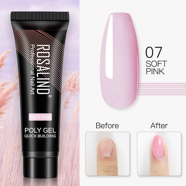 15ml Polygel Glitter Builder Gel All For Manicure Nails Art Design Luminous Poly Gel Nail Extension