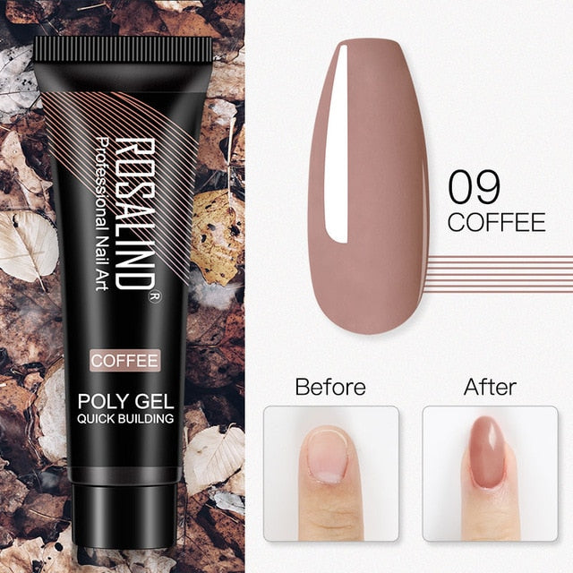 15ml Polygel Glitter Builder Gel All For Manicure Nails Art Design Luminous Poly Gel Nail Extension