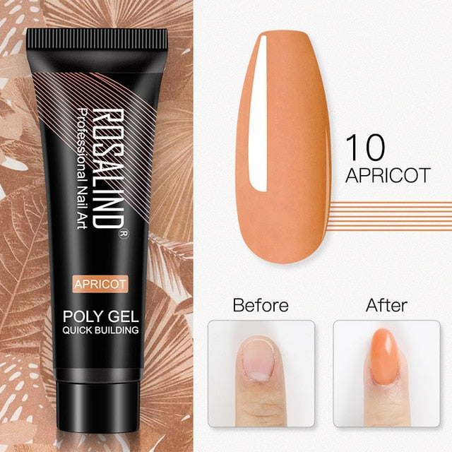 15ml Polygel Glitter Builder Gel All For Manicure Nails Art Design Luminous Poly Gel Nail Extension