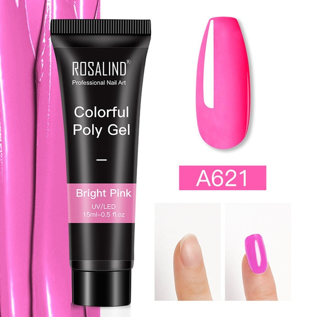 15ml Polygel Glitter Builder Gel All For Manicure Nails Art Design Luminous Poly Gel Nail Extension