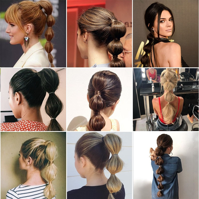 bubble ponytail black hair