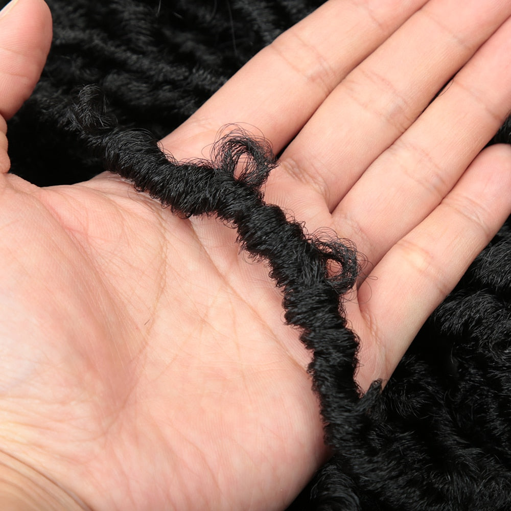 black color short butterfly locs for black women