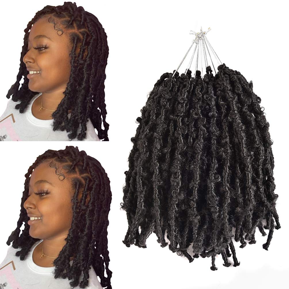 black color short butterfly locs