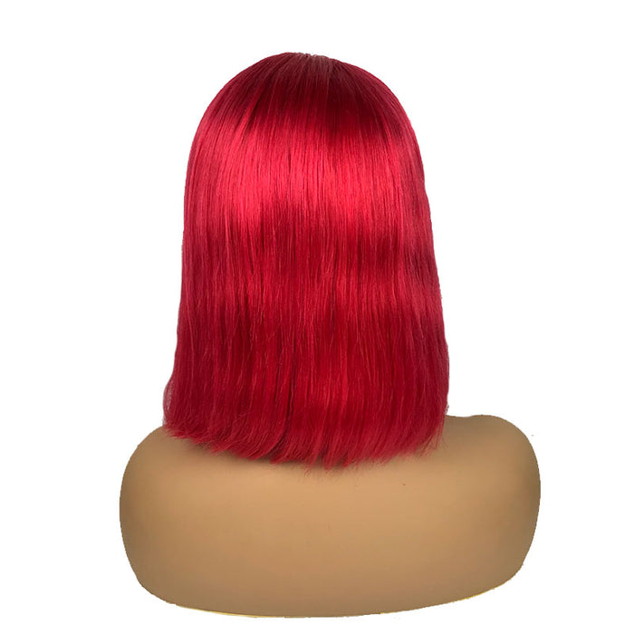 red bob lace front wig