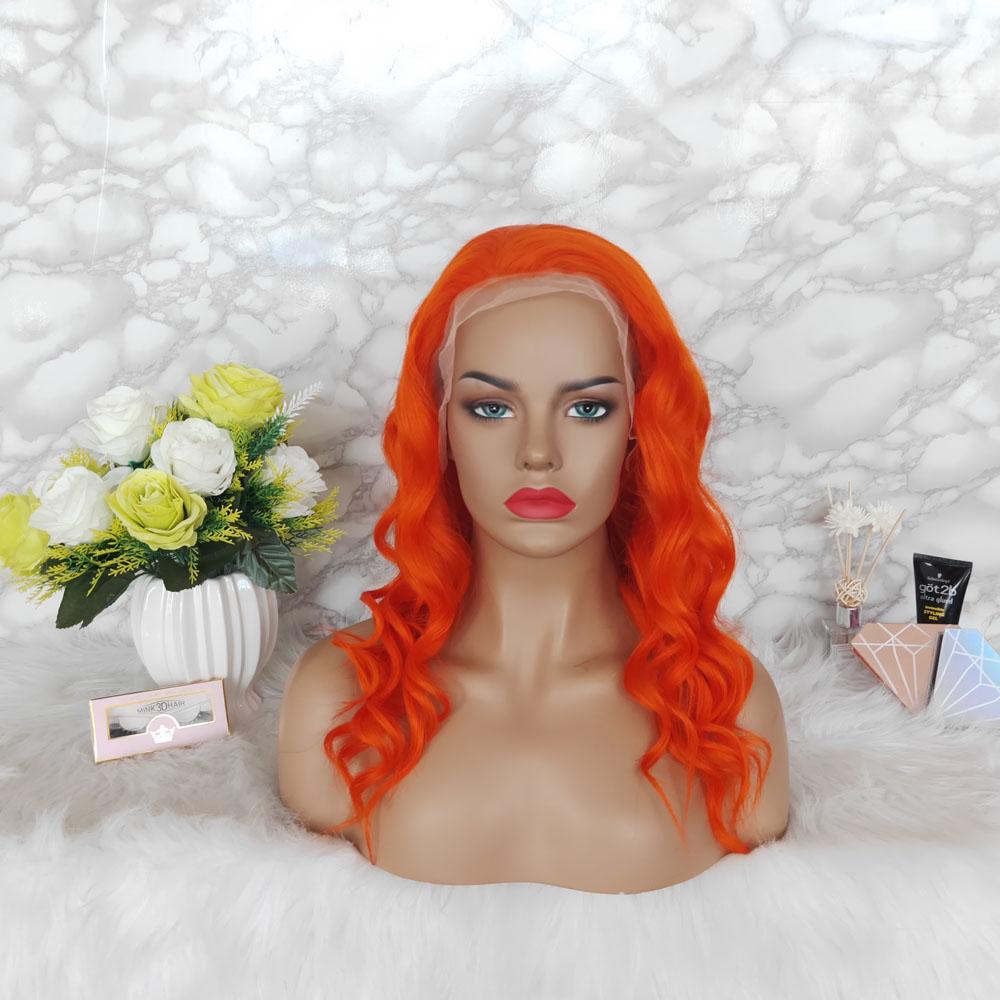 red color loose wave lace wig human hair