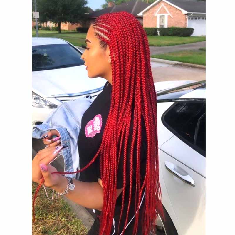 long red box braids wig for sale