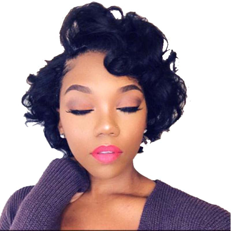 short pixie cut wave wig brazilian hair