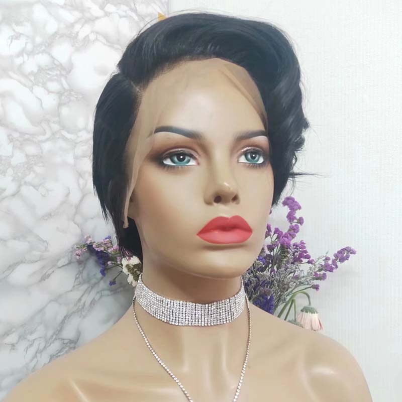 Short Human Hair Pixie Cut Wig for Black women