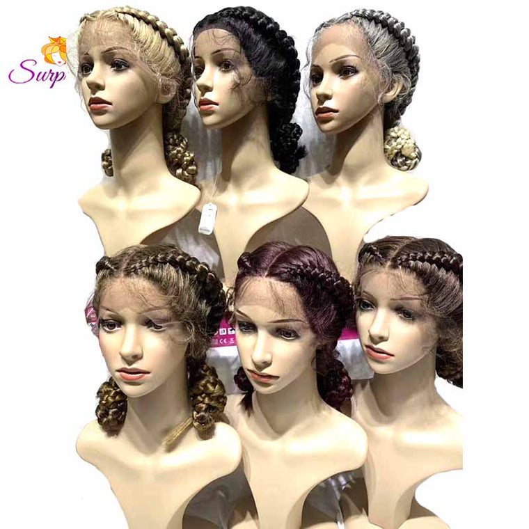 36inch long two cornrow braids wig lace frontal for Black Women Surprisehair