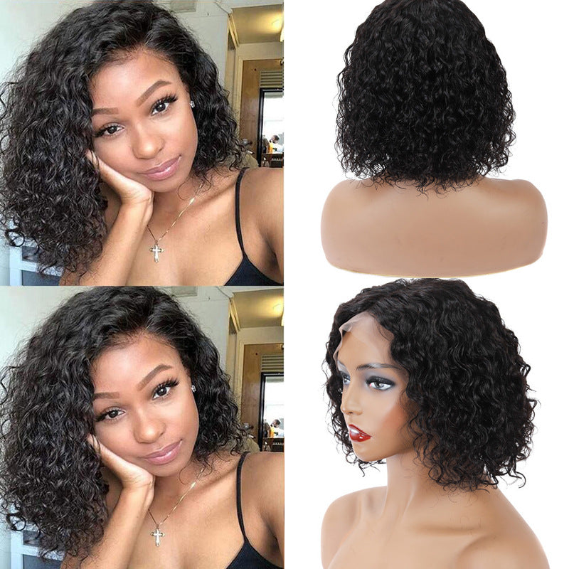 water-wave-human hair bob wig