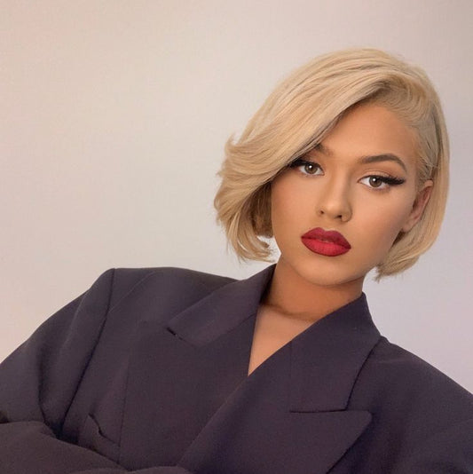 Short Blonde Pixie Cut Bob Wig Lace Frontal 13x4 Brazilian Hair for Black Women