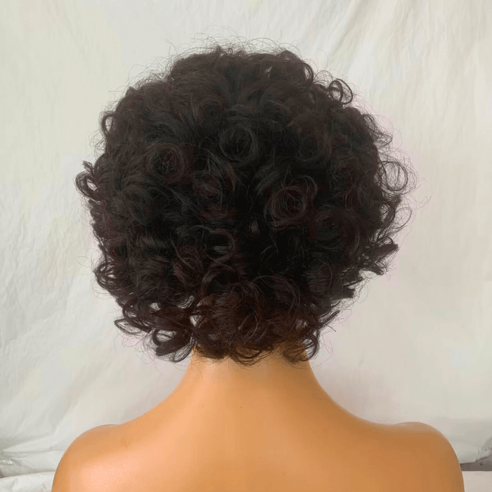 Black Curly Pixie Cut Lace Front Wig Human Hair for Black Women-4