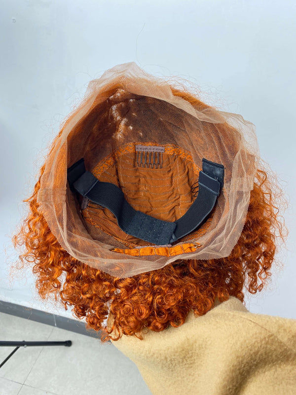 360 lace wig human hair curly bob