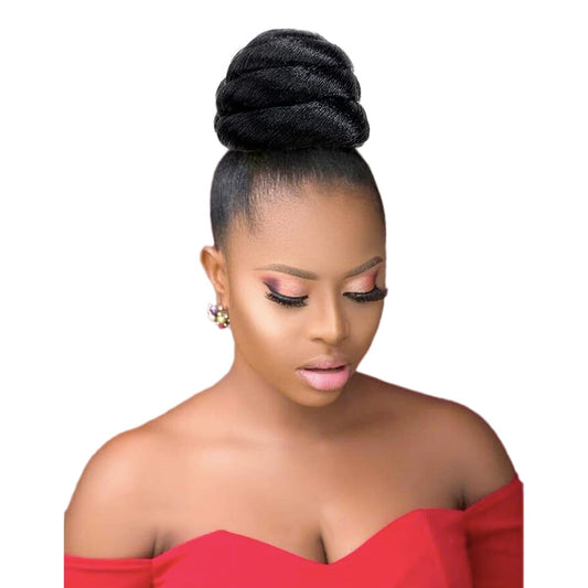 SWIRL Hair Bun Clip-in Updo Braided China Bun Chignon Hairpiece for Black Women