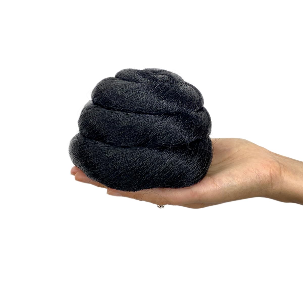 SWIRL Hair Bun Clip-in Updo Braided China Bun Chignon Hairpiece for Black Women