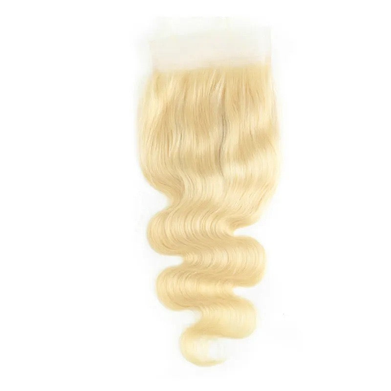 Blonde HD Lace Closure 5x5 Body Wave Human Hair Transparent Lace Closure