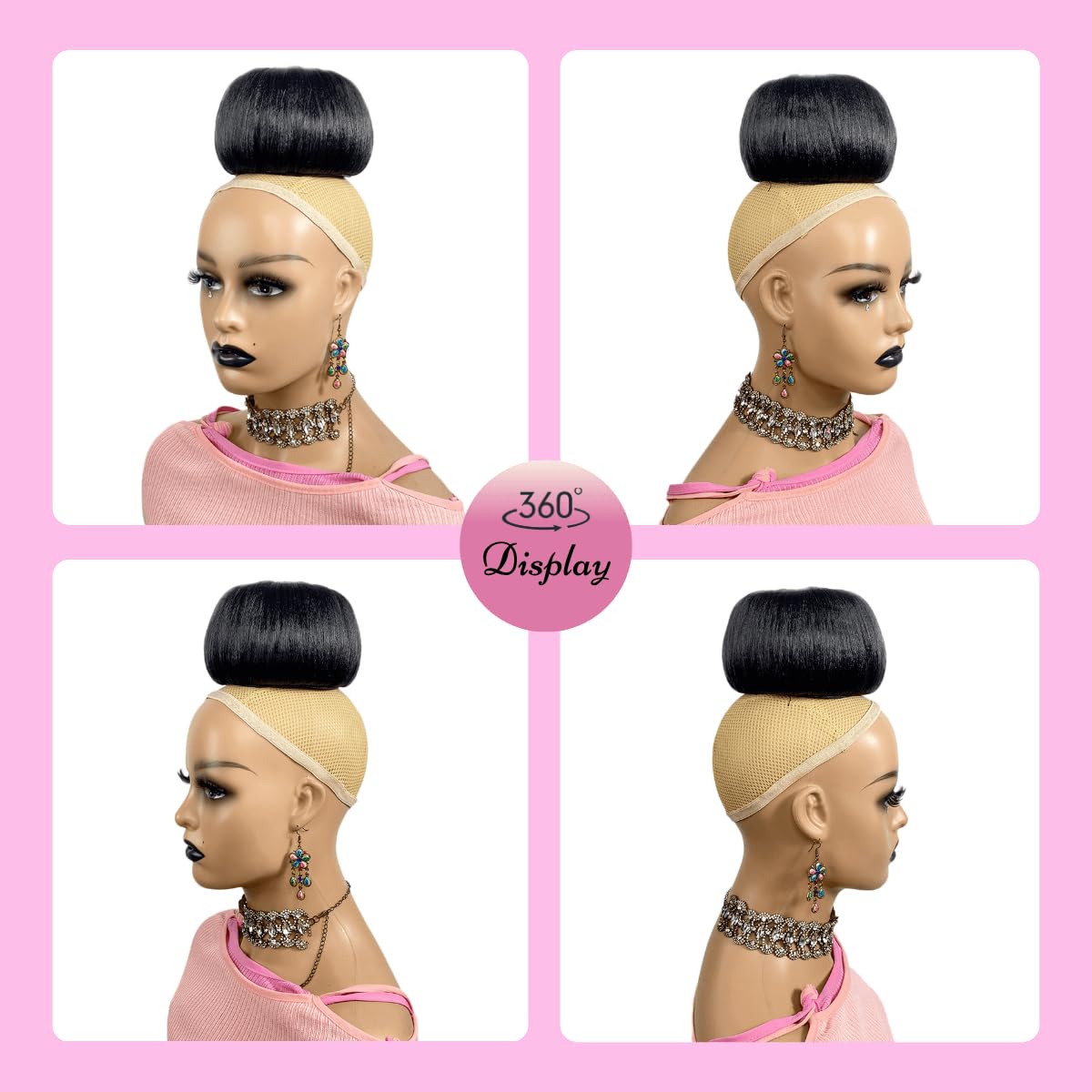 Extra Large Hair Bun Updo Bun Braided Chignon Hair Piece for Black Women