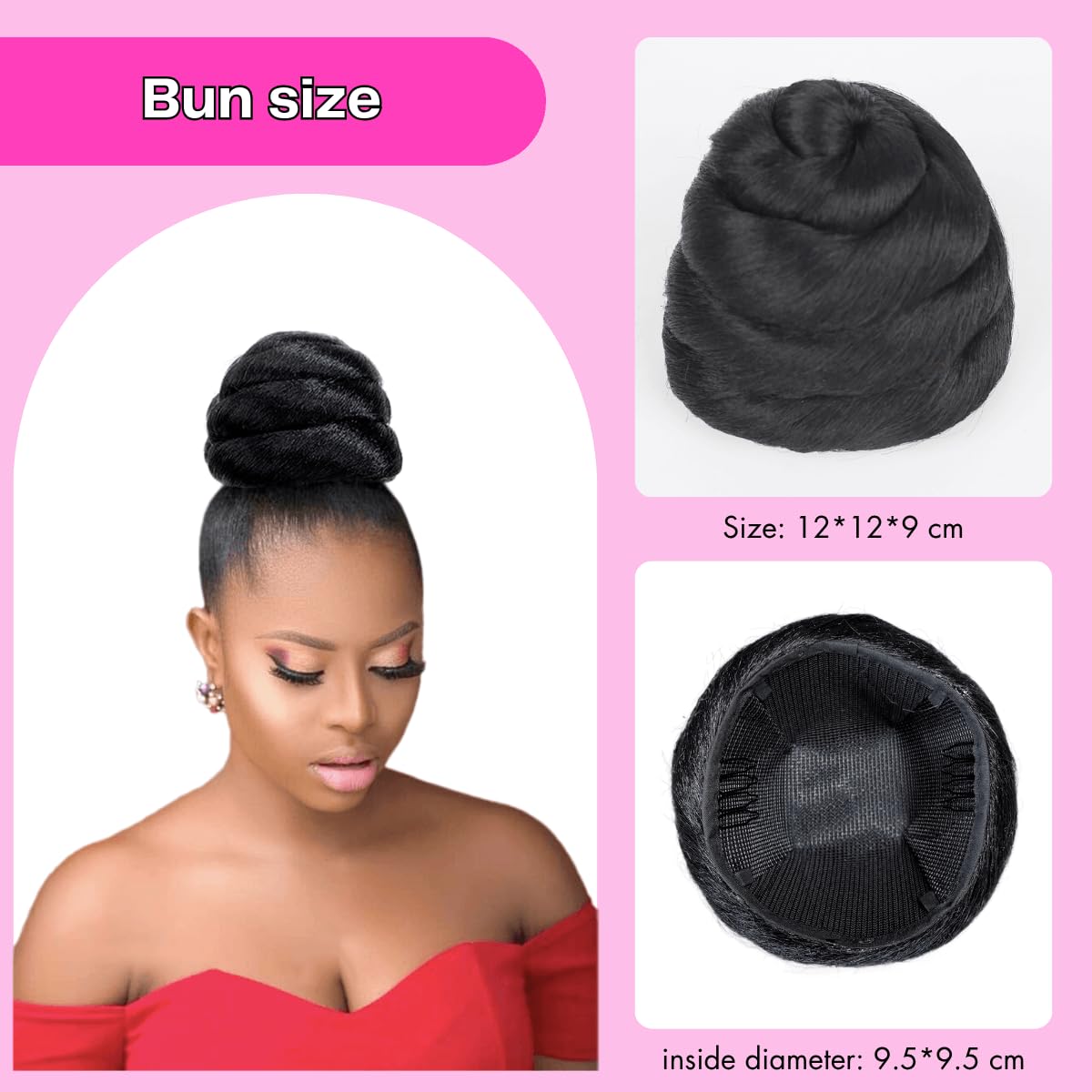 SWIRL Hair Bun Clip-in Updo Braided China Bun Chignon Hairpiece for Black Women